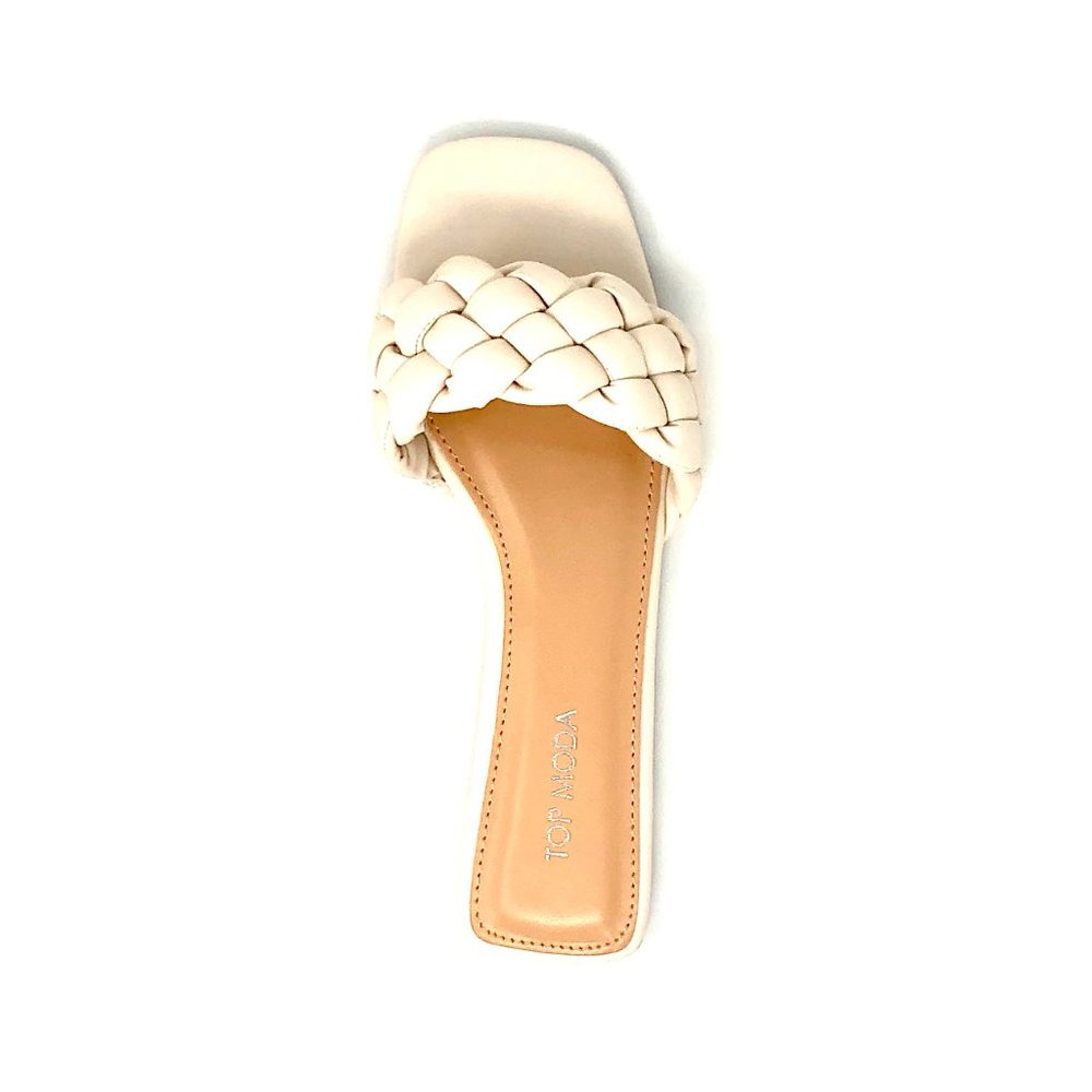 ❤️HP! Ivory Vegan Leather Braided Sandals - Picture 8 of 8